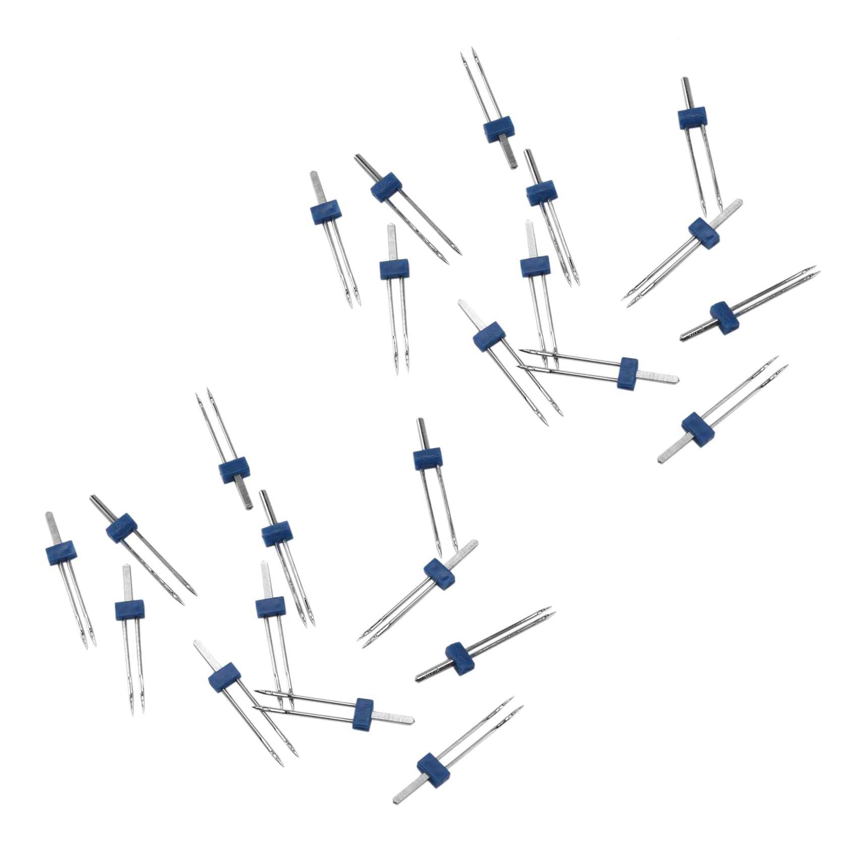 Hndhbfgrt 24 Pieces Twin Needles, Double Twin Needles with Plastic Box for Sewing Machine, 3 Sizes Mixed 2.0MM, 3.0MM, 4.0MM