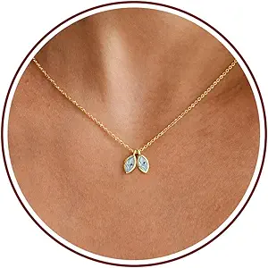 Birthstone Necklace for Women Dainty Gold Necklace with 2 Birthstone Christmas Stocking Stuffers Teen Girl Gifts Trendy Stuff Birthday Gift Moms 2025 Graduation Gift Adjustable Anniversary Jewelry for Daughter Girlfriend Friend