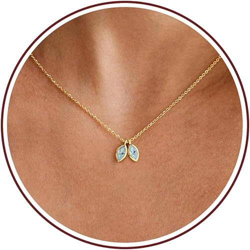 Birthstone Necklace for Women Dainty Gold Necklace with 2 Birthstone Christmas Stocking Stuffers Teen Girl Gifts Trendy Stuff Birthday Gift Moms 2025 Graduation Gift Adjustable Anniversary Jewelry for Daughter Girlfriend Friend