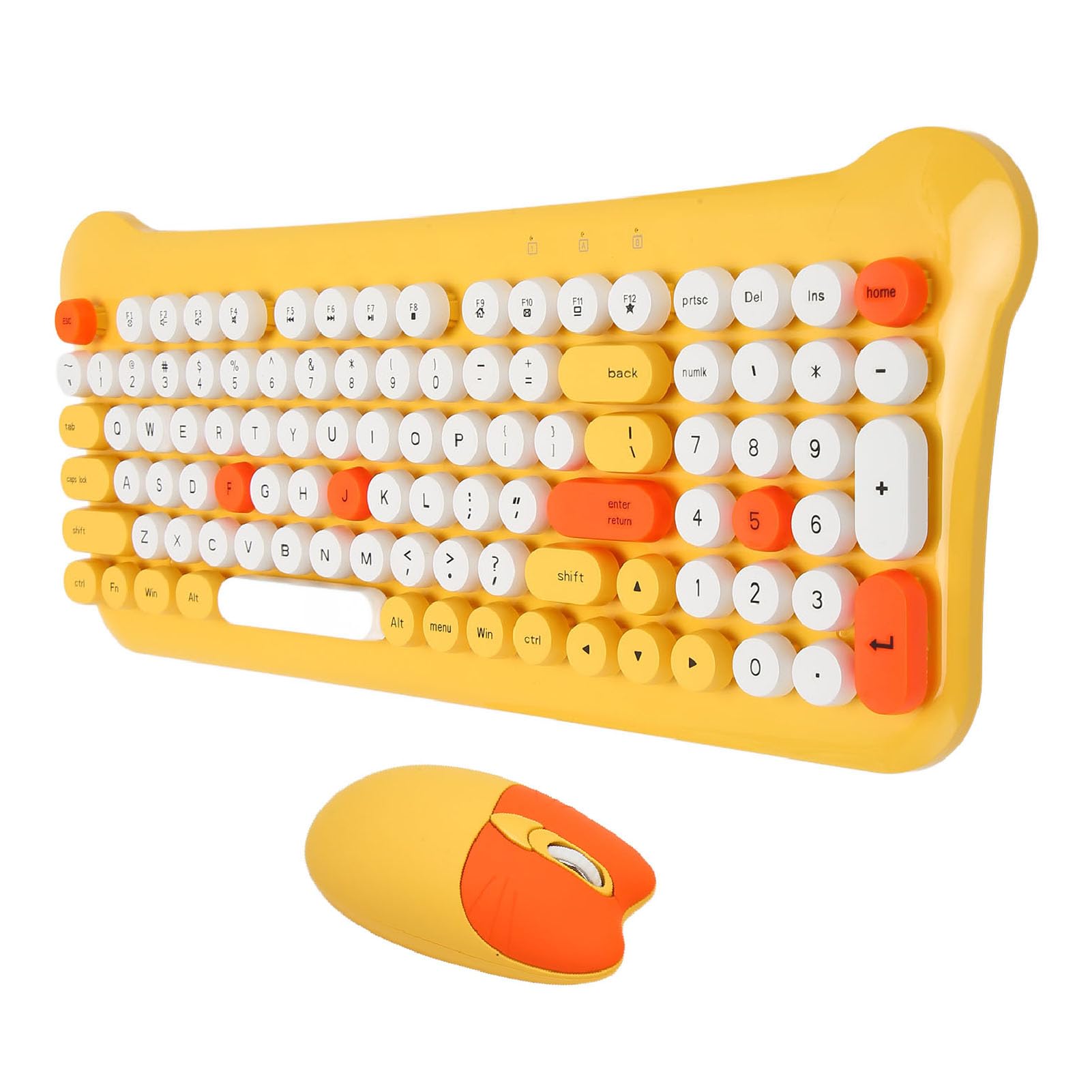 Keyboards and Mouse Combo, 98 Keys, Cute, USB Receiver, Silent Click, 2.4G Full Size, for Smart TVs (Yellow)-picture-29