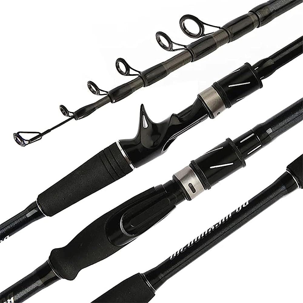 HOUKAI8M 2.1M 2.4M 2.7M 3.0M 3.3 M 3.6M Carbon Telescopic Fishing Rod Power Ultralight Traveling Spinning Rod/Black Ing Rod/3.3M