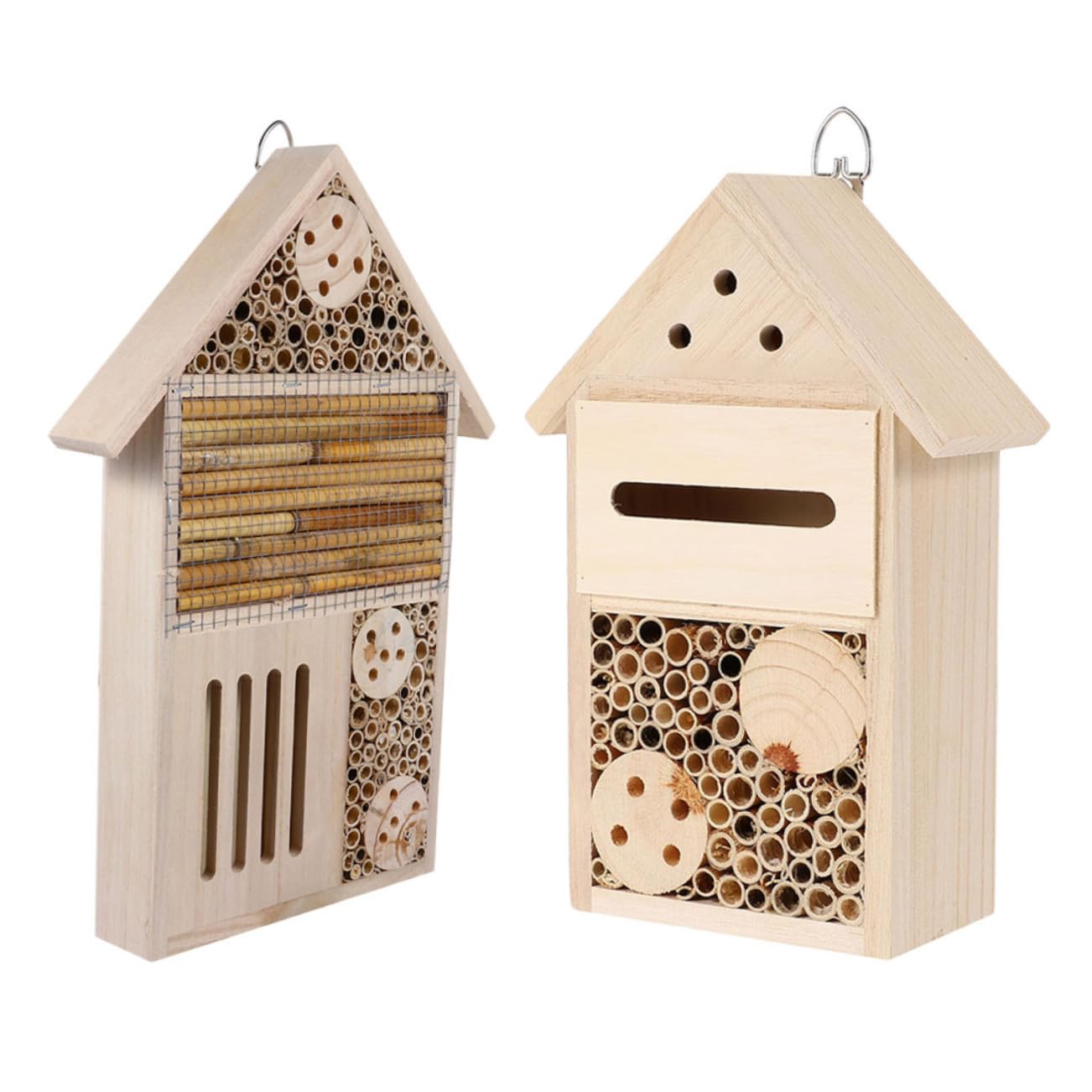 Bienenhaus Für Garten Holzhaus Insektenhaus 2 Stück Hängendes Haus Zimmer Gartenhaus Holzbienenstock