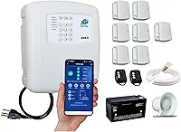 Kit Central de Alarme Infinity WiFi c/ App Grátis - com Sensores Sem Fio, Bateria No Break, Sirene, completo - Monitore seu Alarme pelo Celular de onde Estiver