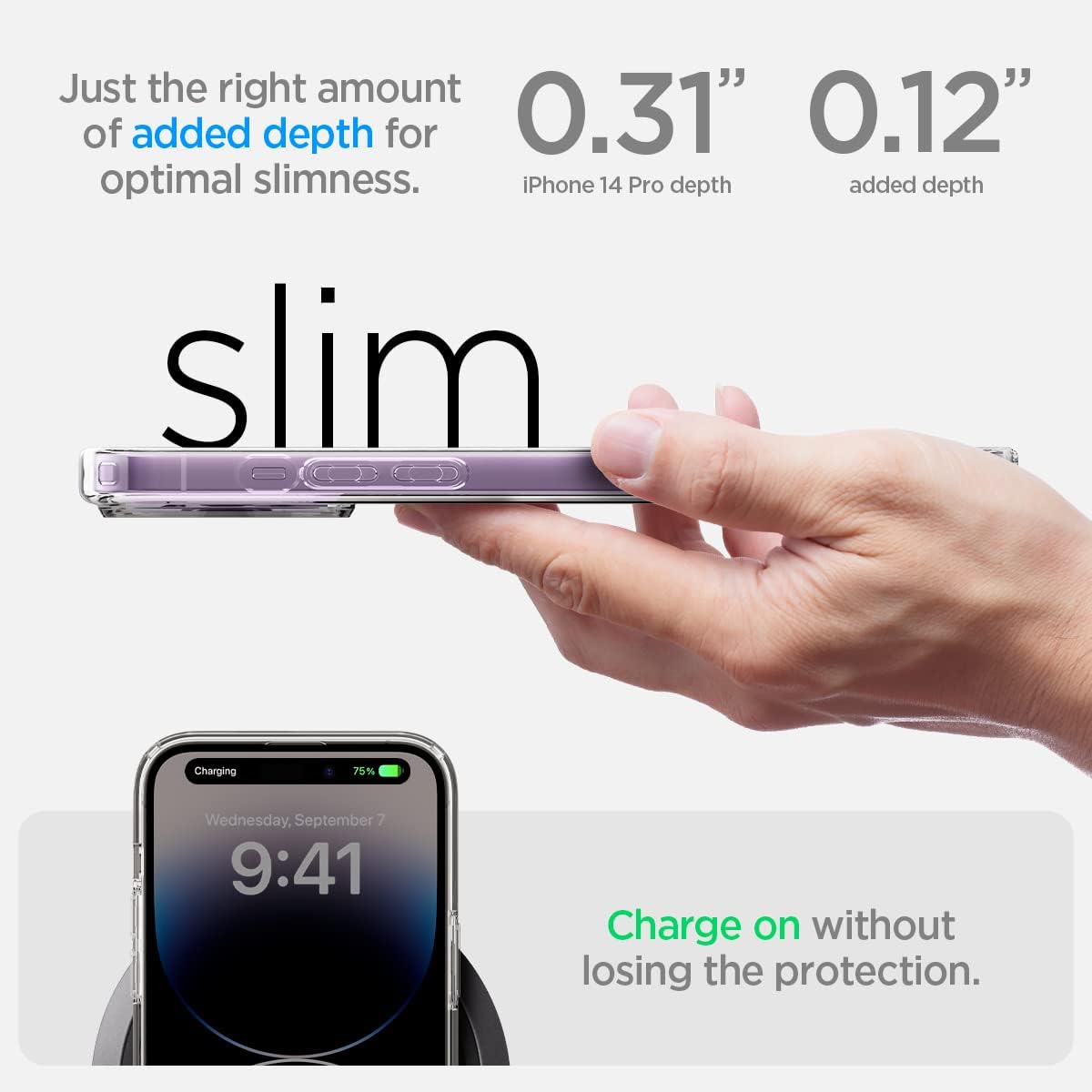 Spigen Ultra Hybrid MagFit Designed for iPhone 14 Pro Case (2022) [Anti-Yellowing] [Military-Grade Protection] Compatible with MagSafe - White
