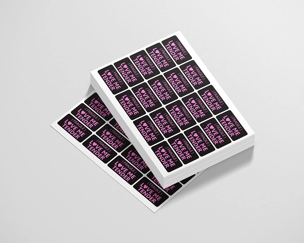 Black Fragile Please Handle with Love Tender Pink Cute Adhesive Stickers Labels for Shipping Package Moving Supplies Envelope Mailing Boxes with Care ...