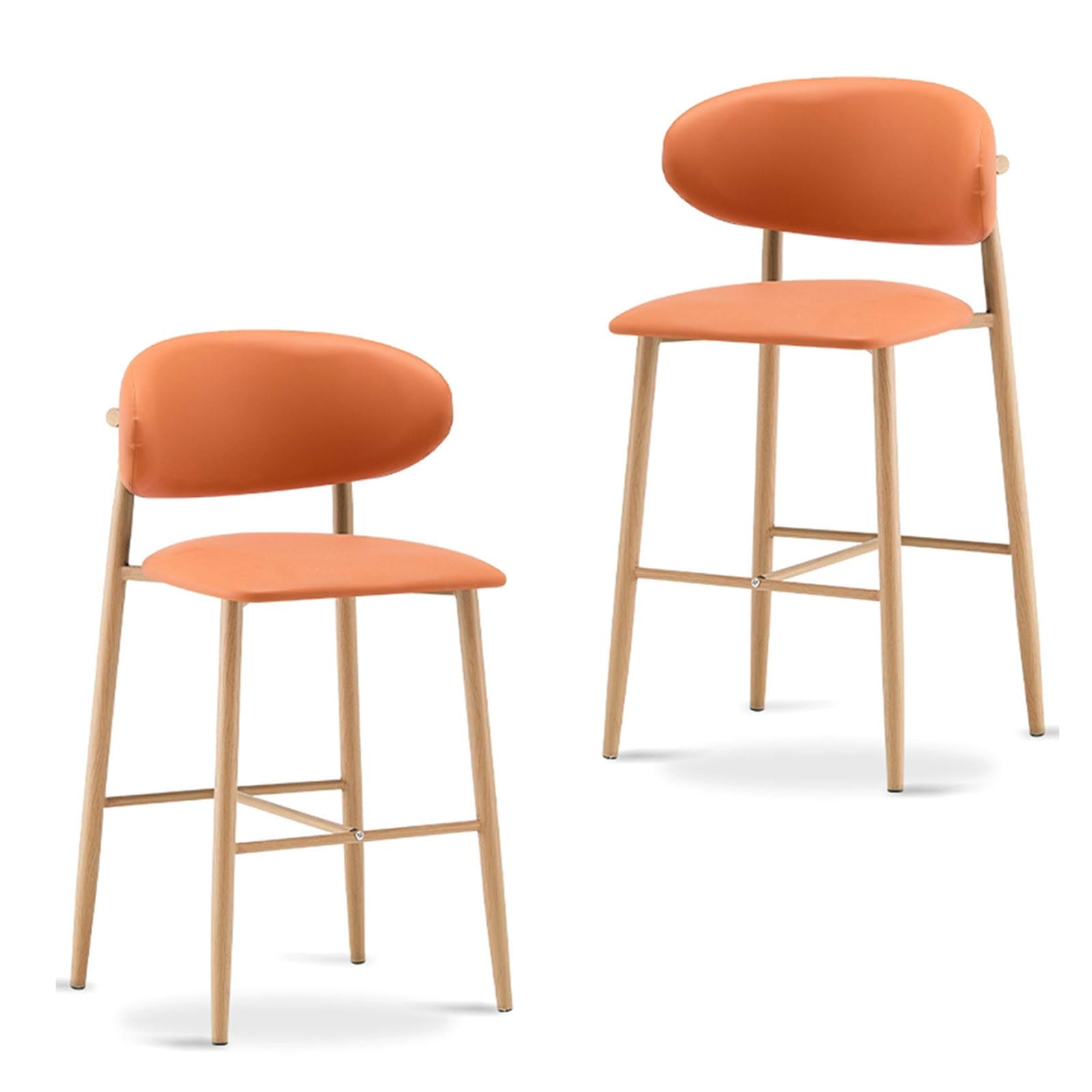 Ensemble de 2 tabourets de Bar rembourrés, Hauteur comptoir 56/66/76 cm, avec Repose-Pieds et Pieds en métal Robustes, pour la Maison, Un pub, Une Cuisine ou Un café.