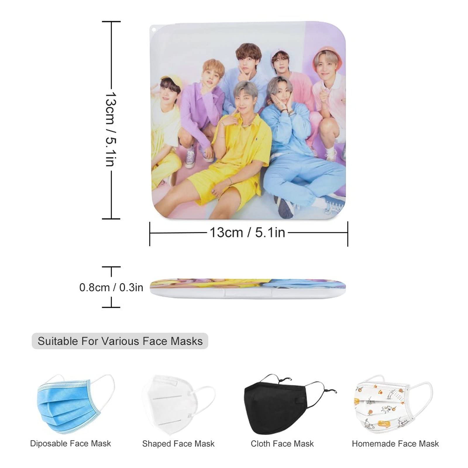 Amazon.co.jp: BTS マスクケース ストッパー付き 携帯用 マスク用  