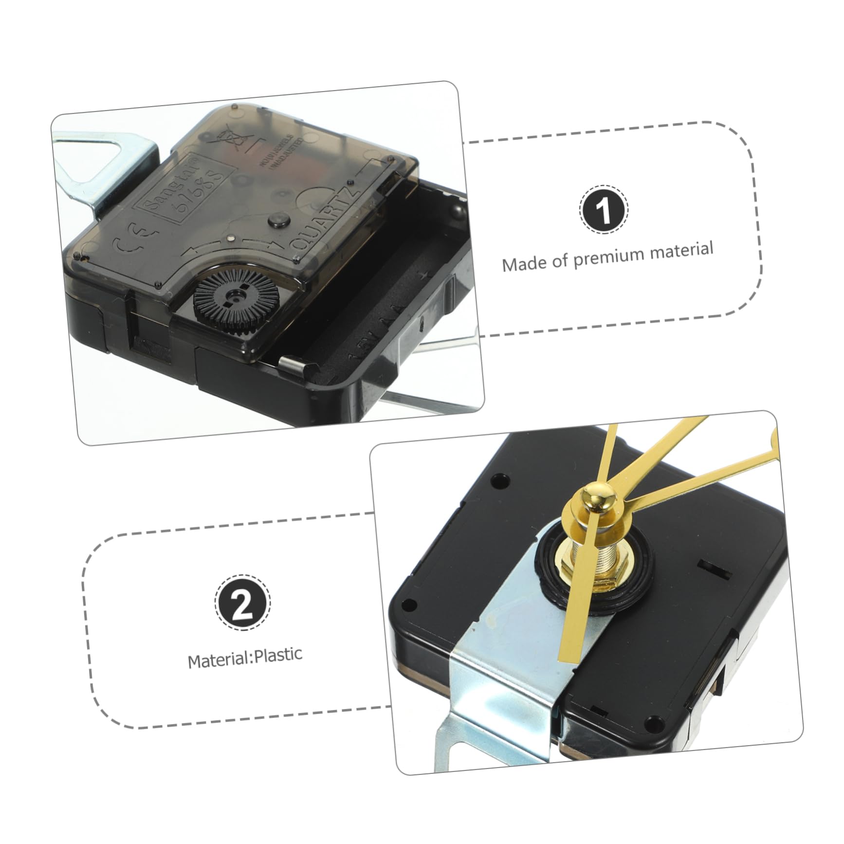 DOITOOL 5 Sätze Lukenalarm einzigartig Retro Uhren für Wohnzimmer Mechanismen uhrenzeiger Quarzuhrwerk Uhrteile Uhrwerk batteriebetrieben Uhrzeiger Uhrenbausatz Batterie Uhrwerk Plastik