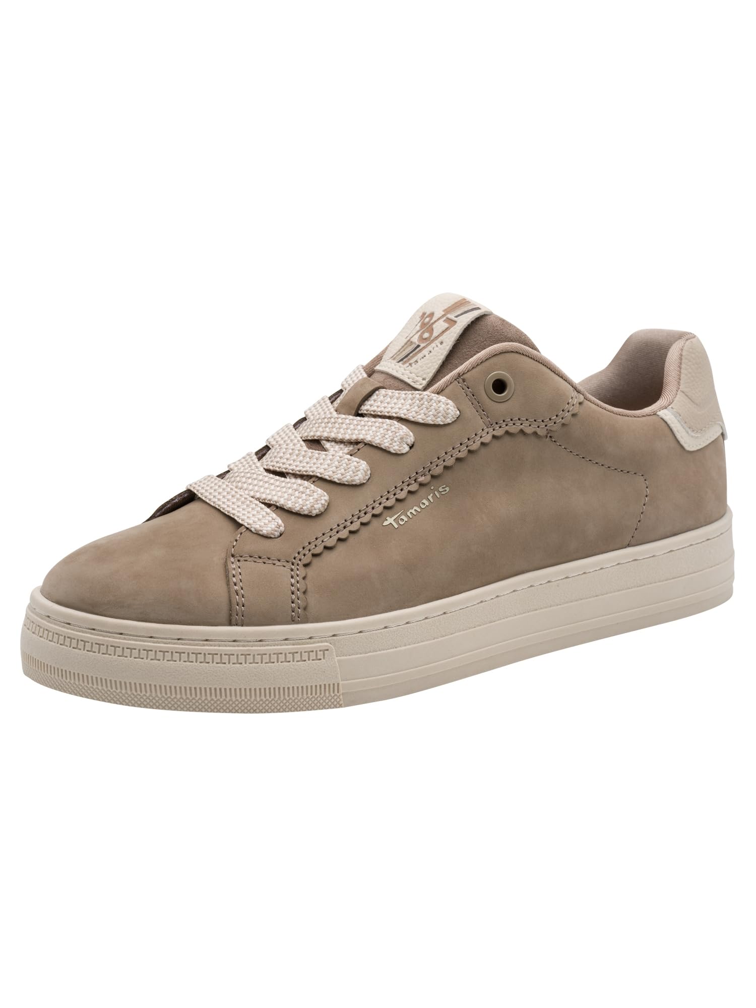 Tamaris Women's Low Flat Trainers, Beige (Taupe Nubuc), 41