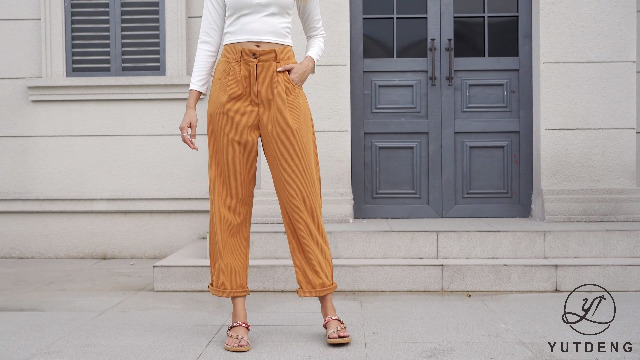 Yutdeng Damen Cordhose High Waist - Weite Lockere Freizeithose Für Herbst & Winter