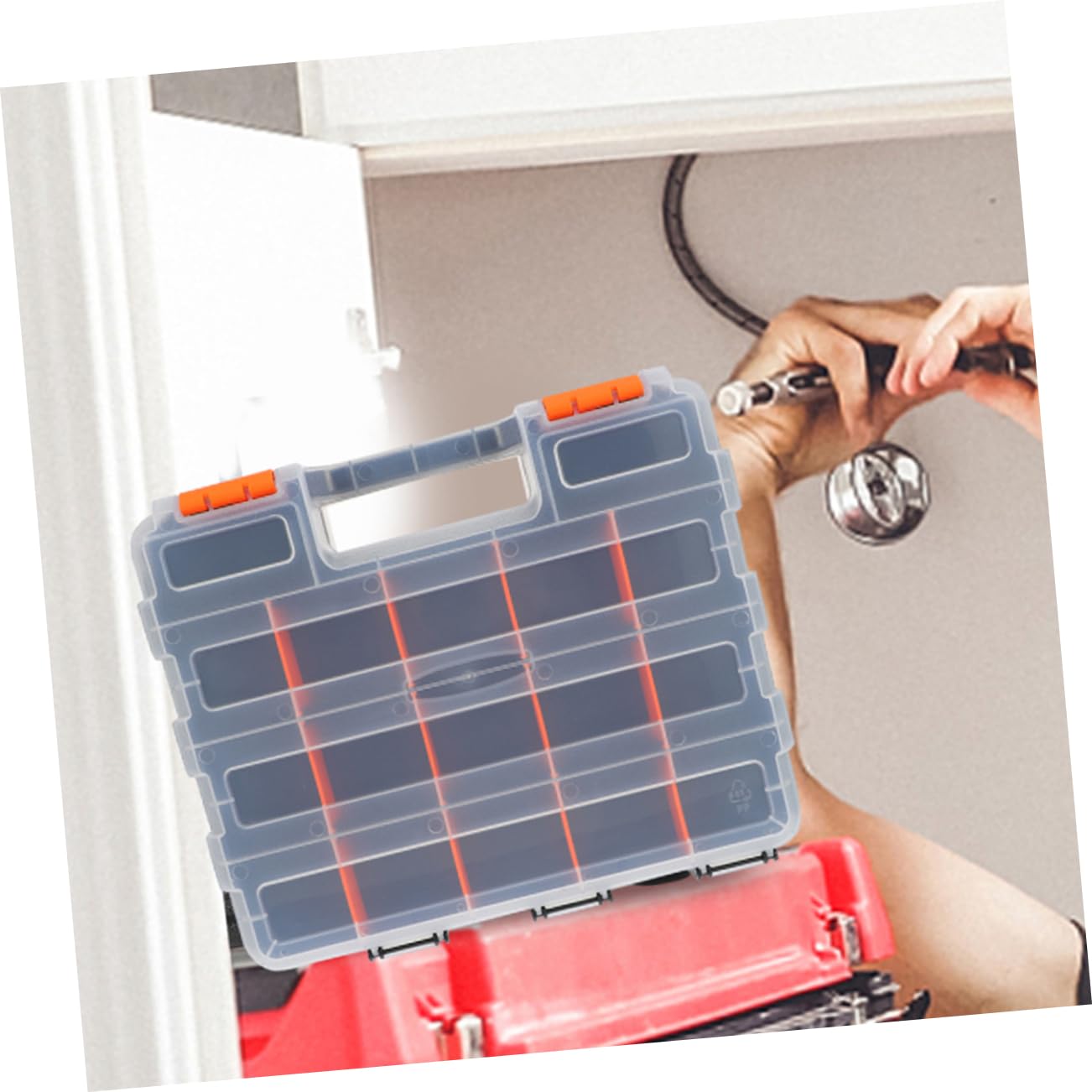 Caja de Almacenamiento de Plástico para Herramientas Compartimentos | Tapa Transparente, Reutilizable, Rejillas Múltiples, para Componentes Electrónicos y Kits Pequeños