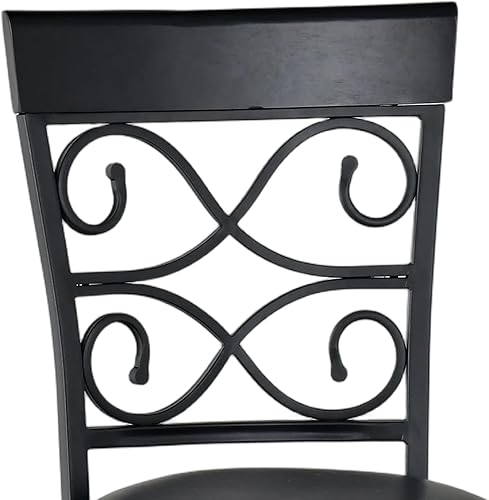 Miniatura 3 de ERGOMASTER Juego de 2 taburetes de bar giratorios de 30 pulgadas, taburetes de bar de metal vintage con respaldo, asiento acolchado de cuero para