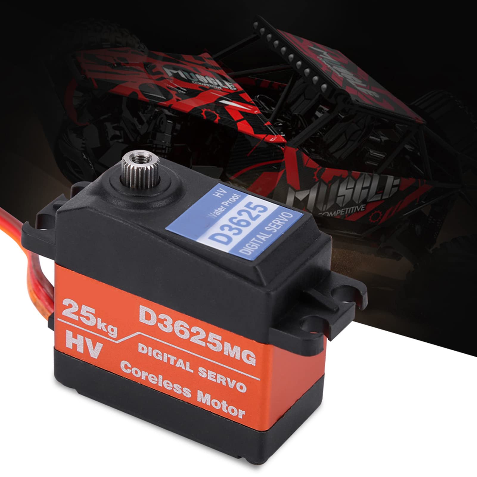 Servo Digital de Engranaje de Metal Resistente al Agua Servo de Coche RC de 180° de Alto par para 1/10 1/8 Coche de Carreras de camión Corto Disipación de Calor de Aluminio