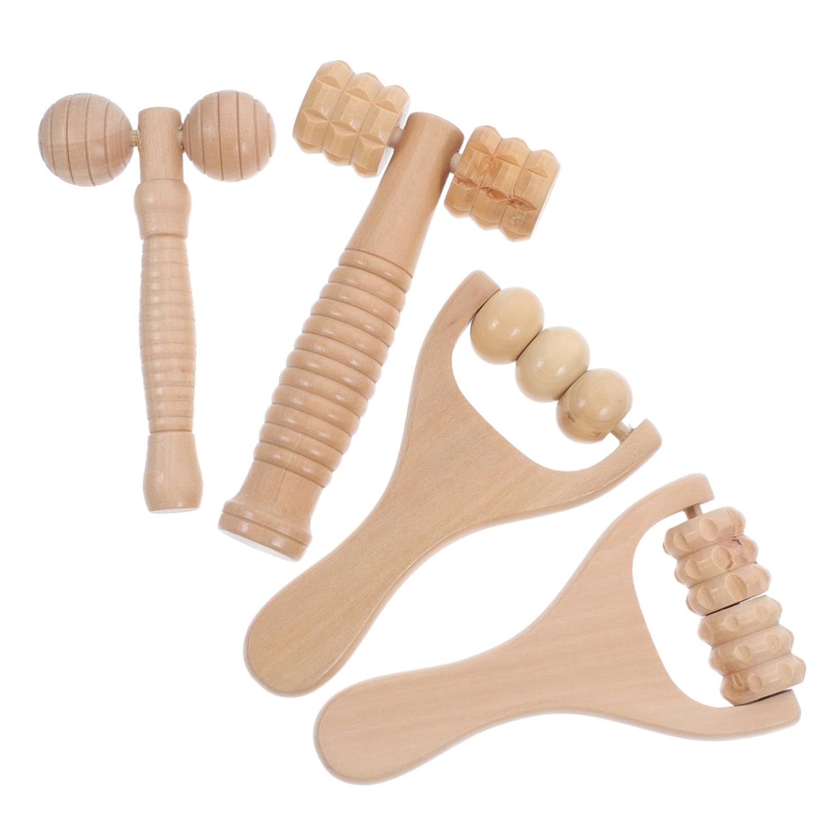 BUTIFULSIC Compact Foot Massager Wooden Shoulder Massager Daily Use Acupoint Therapy Tool