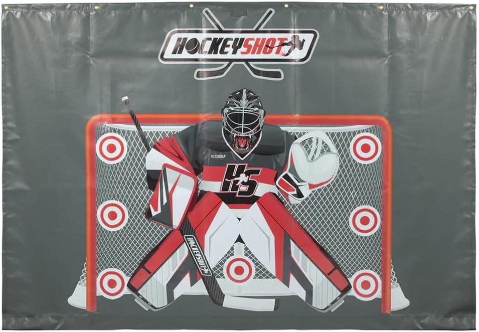HockeyShot Shooting Tarp 2 Sizes (7' X 16') and (8' X 16') | Protects Walls and Garage Doors | Can Be Used Inside or Outside | Training Aid for Shooting Practice