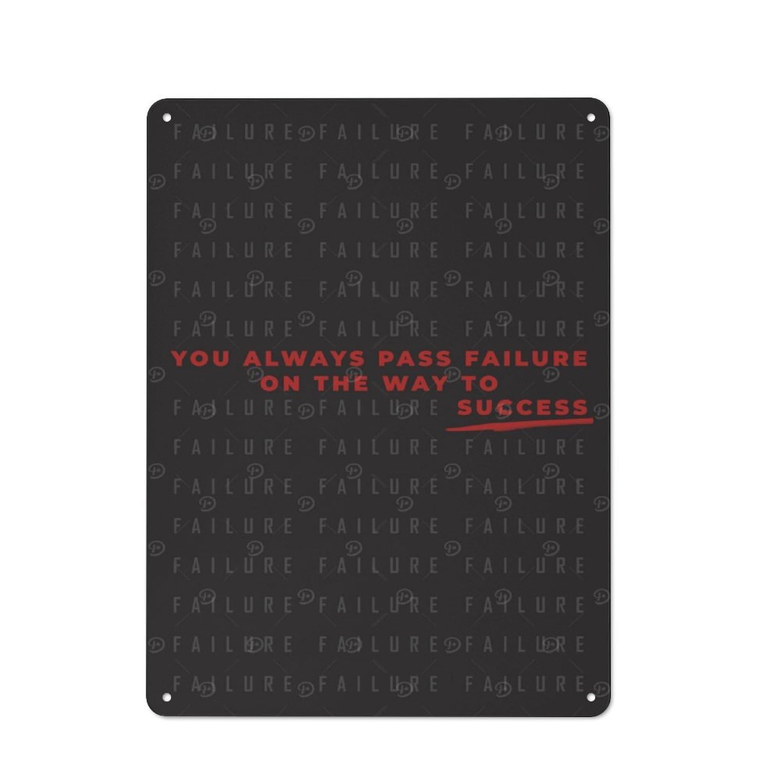 On The Way To Success Understated Metal Wall Decor 40x30cm, Office Metal Sign for Office, Study, Studio Or Hallway