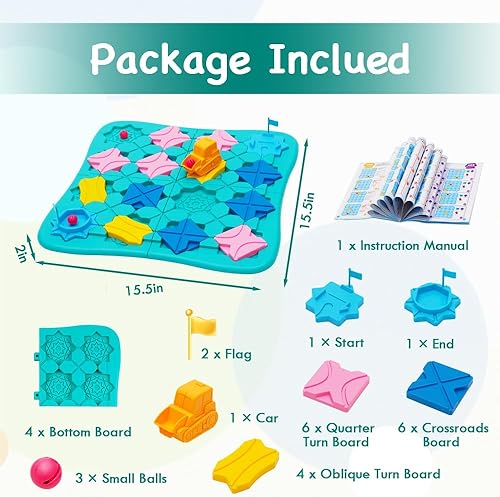 Miniatura 6 de STEM Juegos de mesa rompecabezas para niños de 4 a 8 años, juego educativo inteligente lógico para niños, 166 desafíos y 4 niveles de dificultad