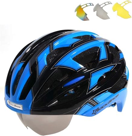 ROCKBROS Casco Bici MTB Bici da Corsa con Lenti Intercambiabili  Circonferenza 57-62cm : Sport e tempo libero