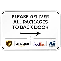Vista 46 de Letrero de entrega del paquete, instrucciones de entrega (idioma español no garantizado), 10 x 7 pulgadas, aluminio 040 sin óxido, resistente a