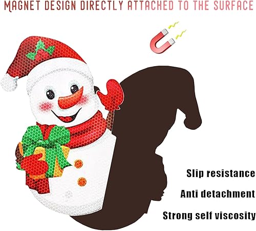 Miniatura 10 de Ajxn 20 calcomanías de Navidad para automóvil, bombillas grandes y pequeñas, calcomanías reflectantes de decoración de Navidad, líneas divertidas,