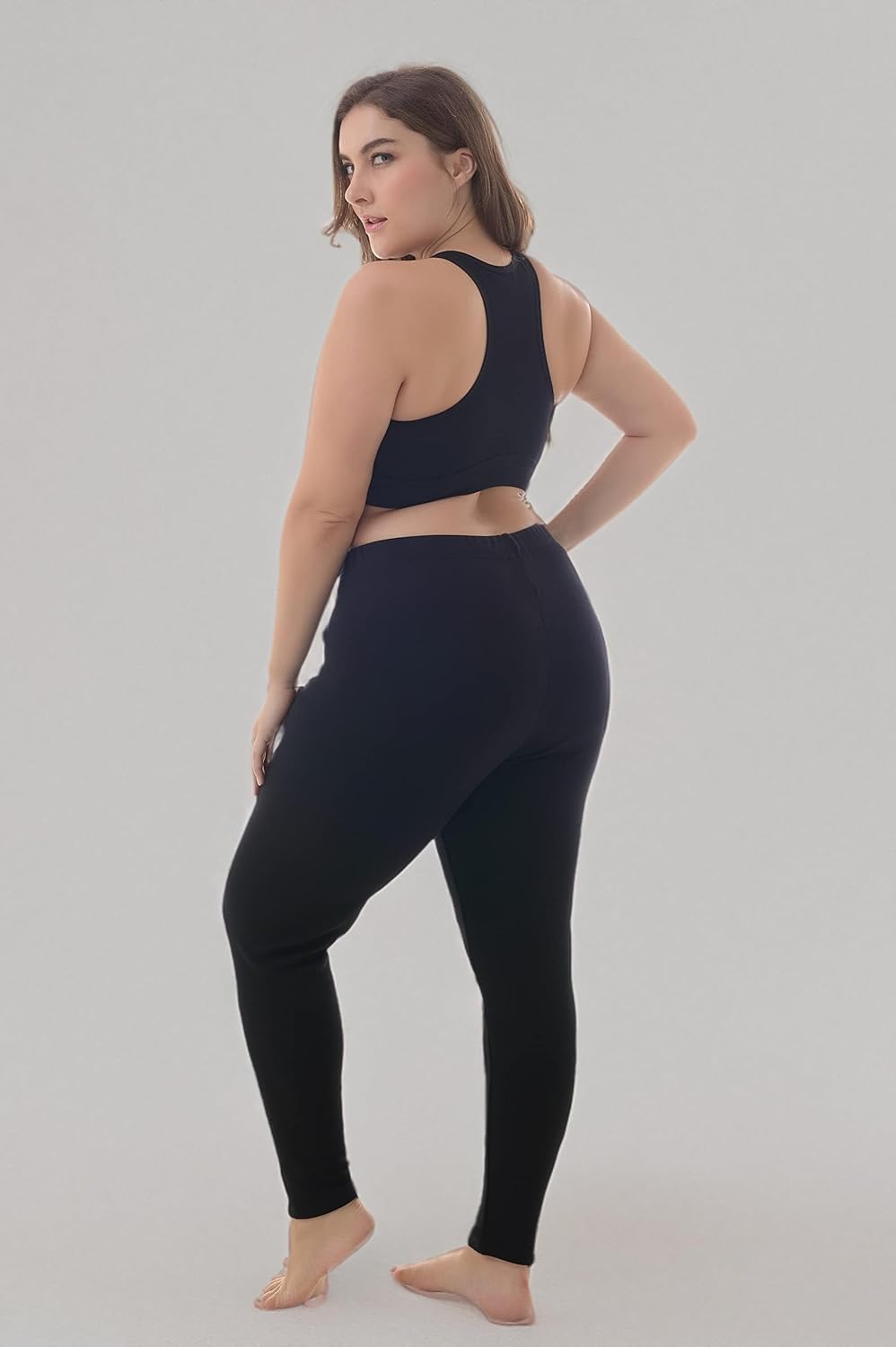 ZERDOCEAN Women's Plus Size 100% Cotton Fleece Lining Leggings - Image 9