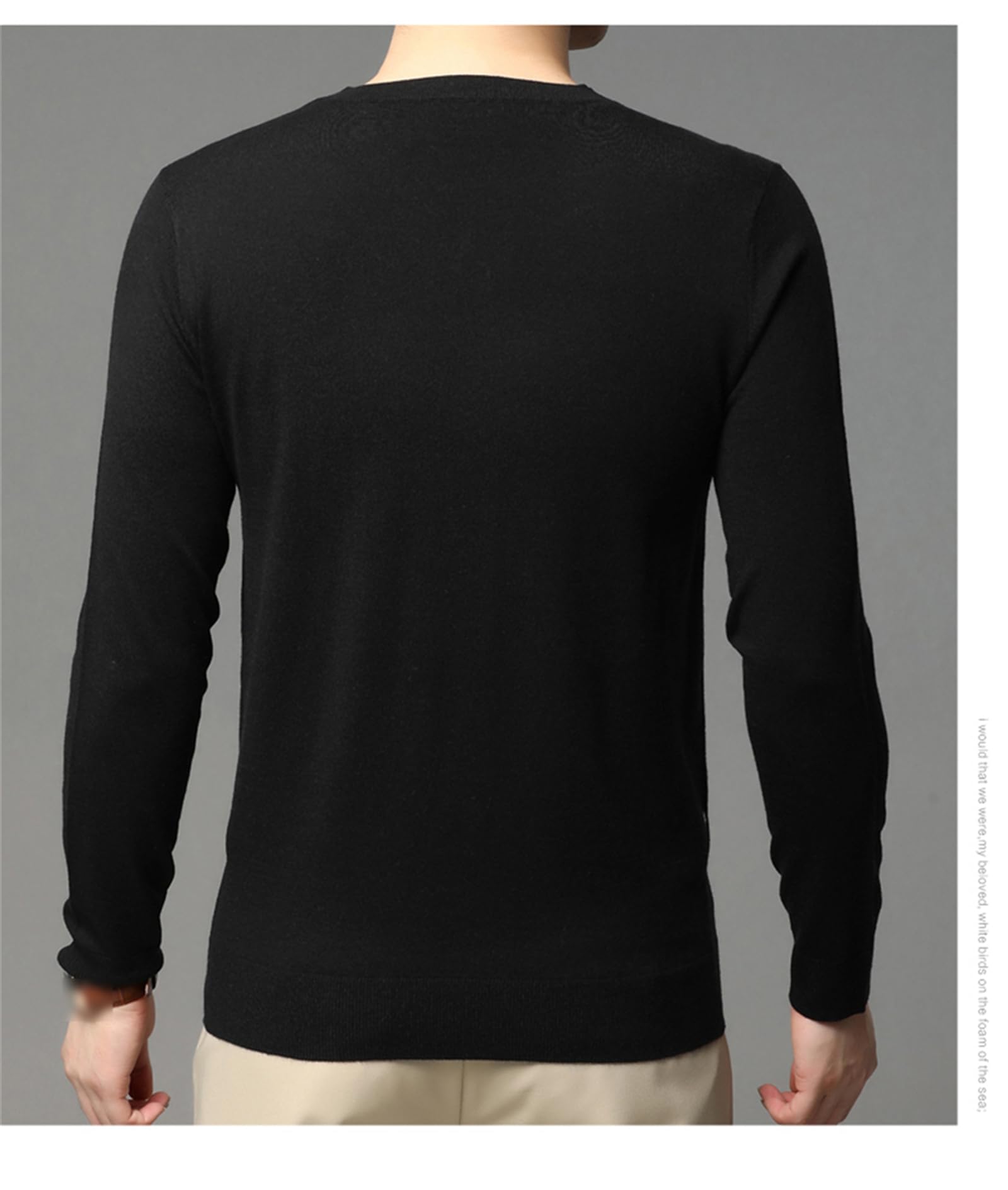 Maglione da Uomo in Lana E Seta T-Shirt in Maglia A Maniche Lunghe Primavera Autunno Maglione Pullover in Lana Sottile Casual da Uomo