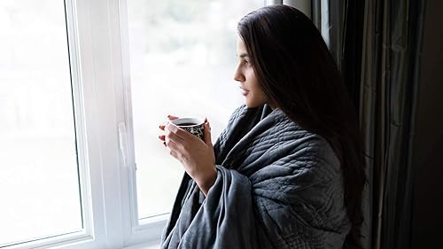 Miniatura 8 de Manta con peso clásica con funda de edredón, sueño tranquilo para adultos y niños, 15 libras, individual (60 x 80), color gris (individual clásico