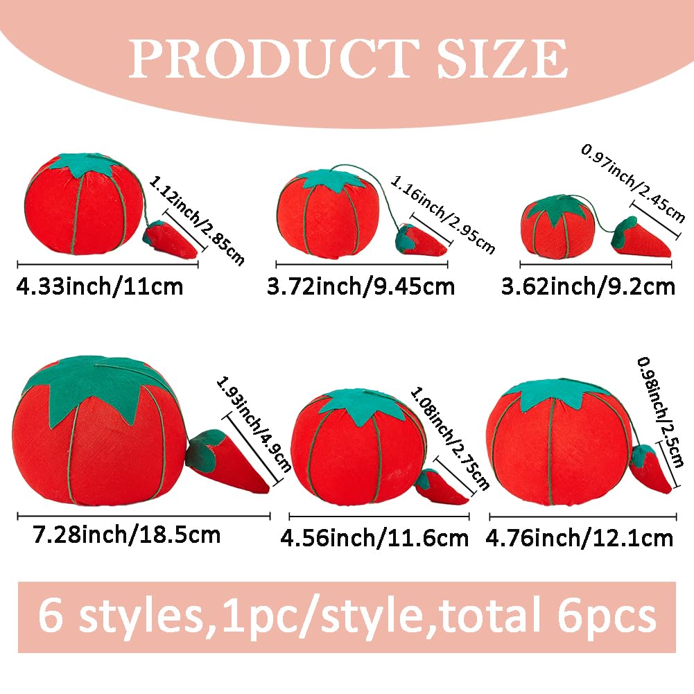 Amazon.com: SUPERFINDINGS 6Pcs Tomato Pin Cushions Pin Needle Holder Cute  Fruit Needle Pincushions 3.62/3.72/4.33/4.56/4.76/7.28inch Red Cotton  Pincushions Portable Embroidery Needle Pins Storage