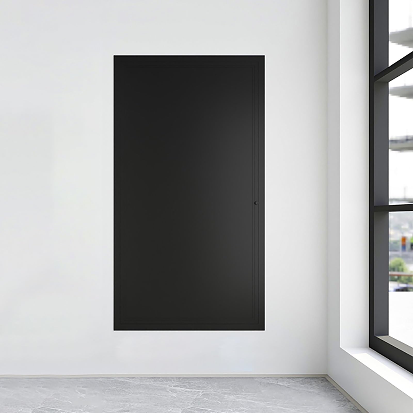 Fcoin Black Customizable Aluminium Flush Mount Access Panel - Fire Rated Drywall Access Door(,50X50cm)