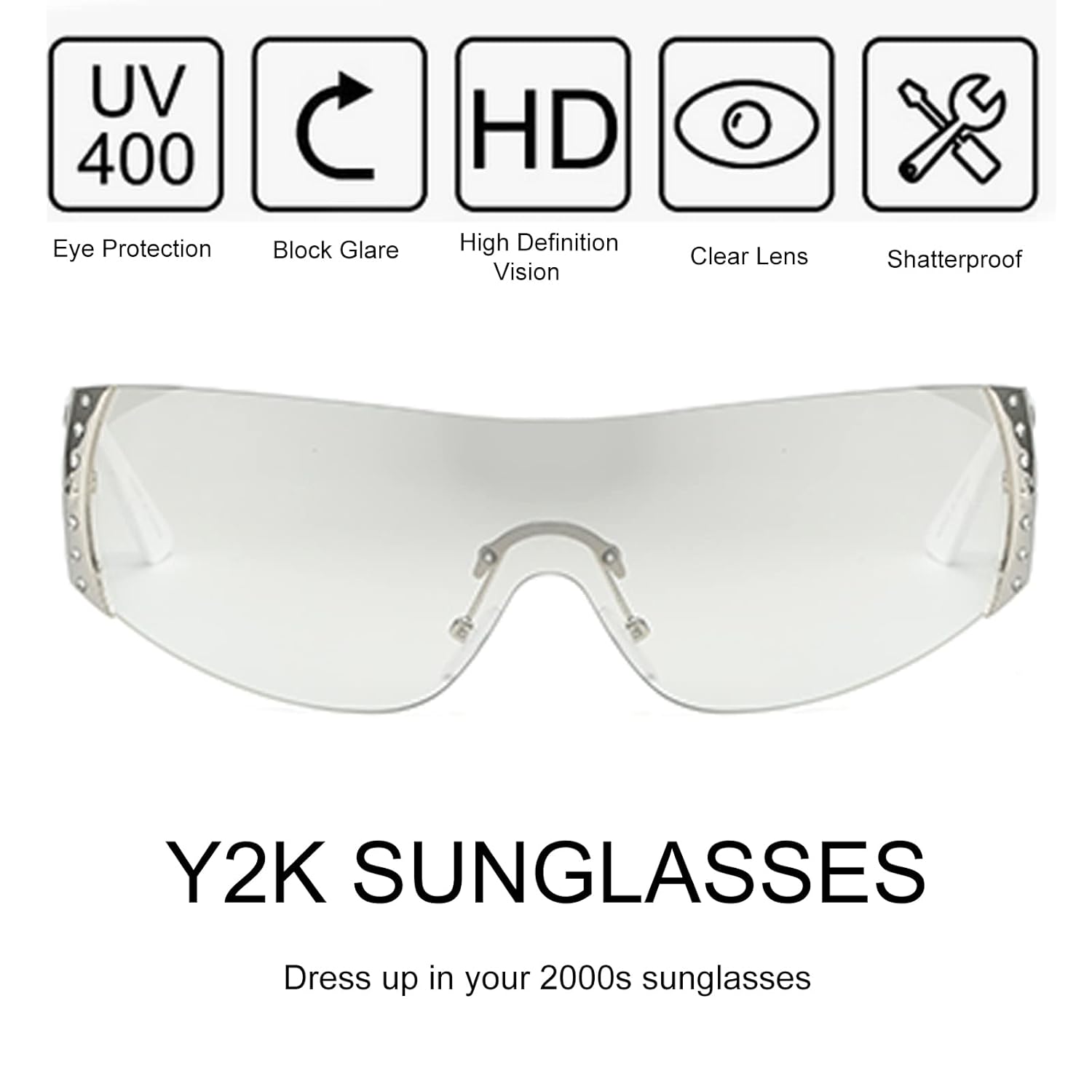 DQbhzh Y2K Óculos de sol anos 2000, óculos de sol legais sem aro Y2K para mulheres e homens, óculos escuros modernos em promoção! Veja a oferta e mais achadinhos de Óculos de sol 5 Hoje é o melhor dia para comprar DQbhzh Y2K Óculos de sol anos 2000, óculos de sol legais sem aro Y2K para mulheres e homens, óculos escuros modernos com aquele preço maroto! Promoção! Aproveite a oferta! 5