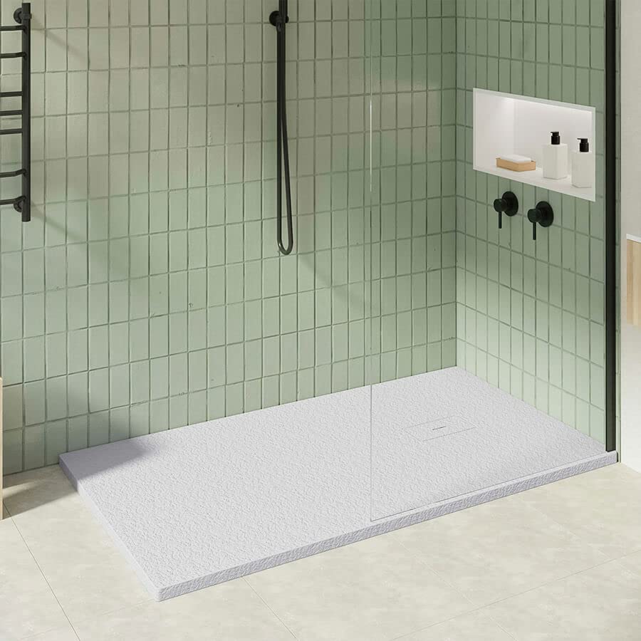 KOES - Plato de Ducha de Resina Modelo OBI – 70x130 – Azul bruma RAL 7035