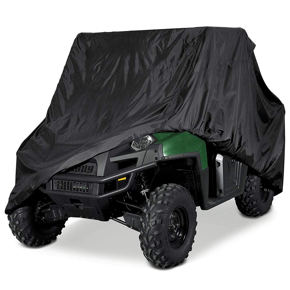Deluxe Black UTV Cover – Fits Up To 120" Length With Roll Cage, Water & Sun Resistant For Polaris, Yamaha, Kawasaki