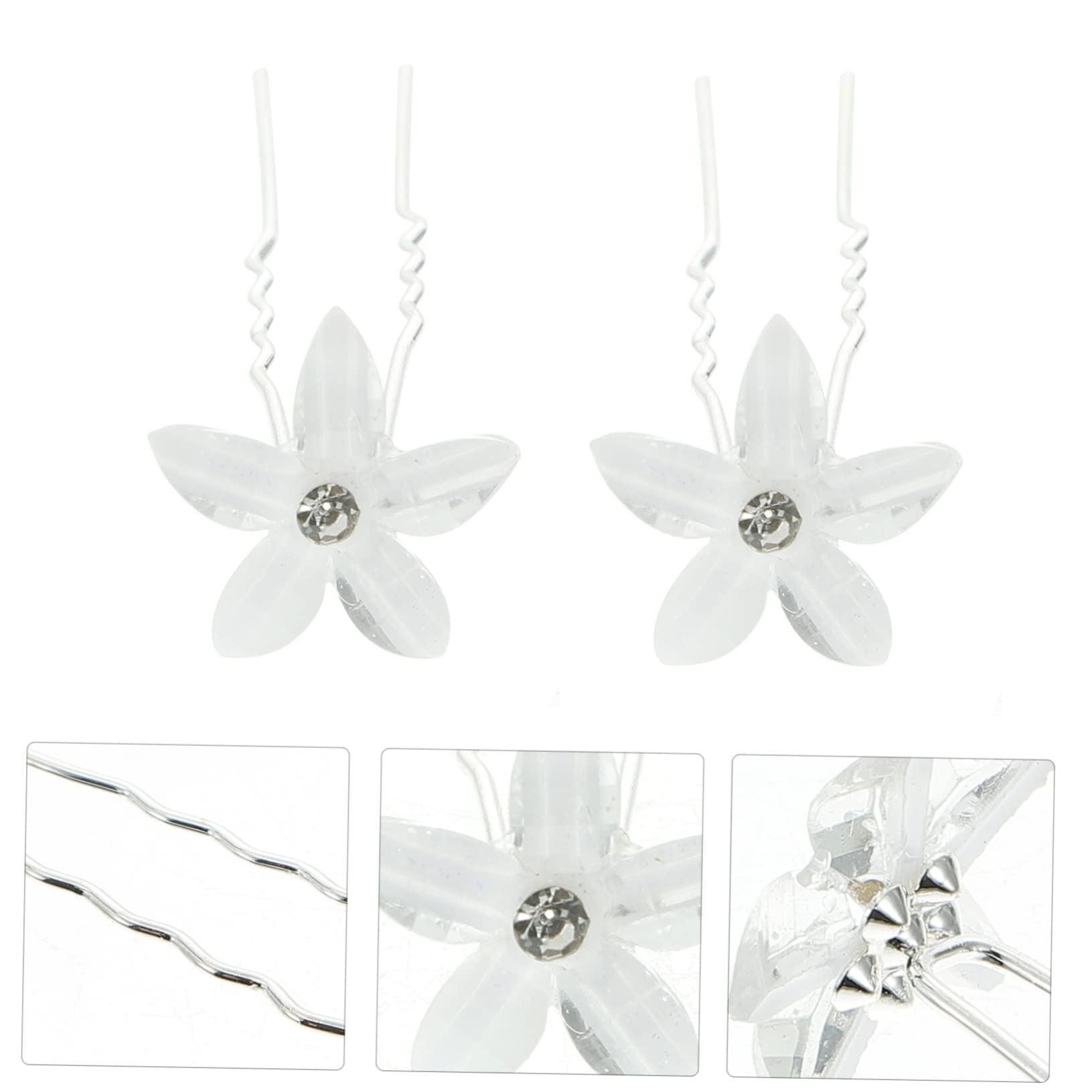 FOMIYES 100stücke Teiliges U-förmige Haarnadel Mit Blumen Braut-haaraccessoire Hochzeits-haarspangen Für Damen Leicht Und Komfortabel Für Feiern Und Alltag