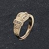 Gold Buckle Ring with Stones, Adjustable Ring with 18K Real Gold Plating, Unique Fashion Jewellery Gift for Men and Teens (Size H - Adjustable to Fit Various Sizes) - Bling King London #1
