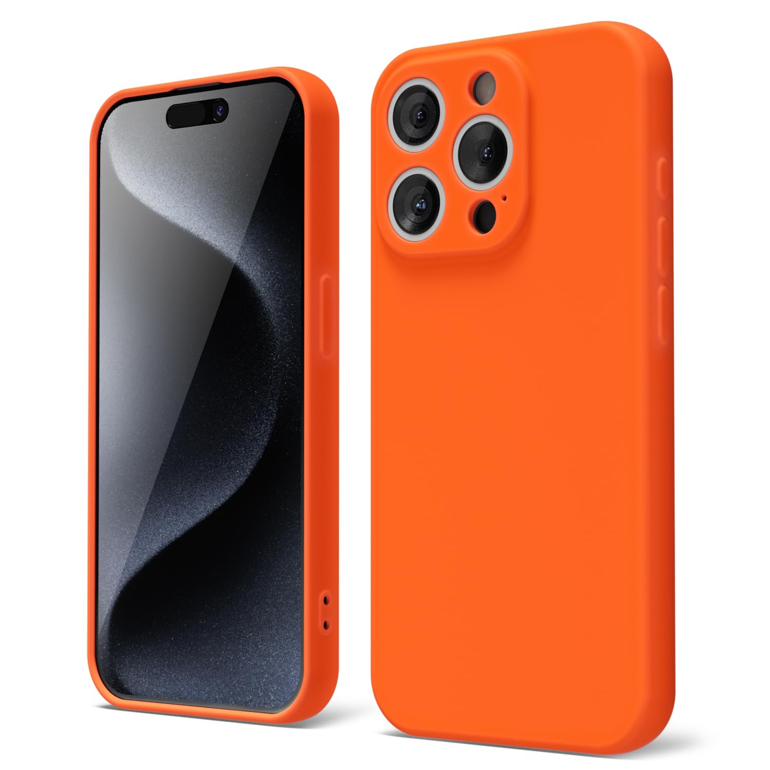 oakxco Etui na telefon iPhone 15 Pro, płynny silikon, urocze, cienkie, cienkie, miękkie, gumowe żelowe, dla kobiet mężczyzn, gładkie, matowe, jednokolorowe, jasne kolory, proste etui z osłoną aparatu
