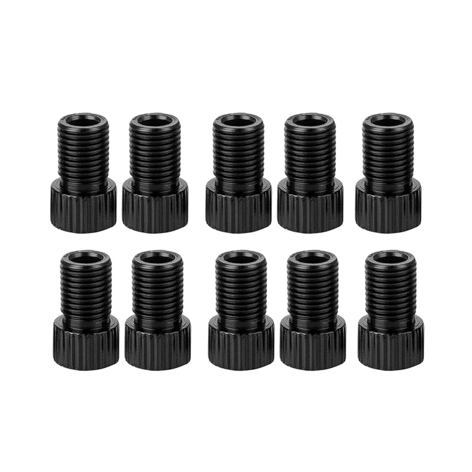 Dymkie 10 Pcs Black 10 Colour Aluminum Bicycle Bike Valve Converter Car Valve Adapter(10 Pcs Black)