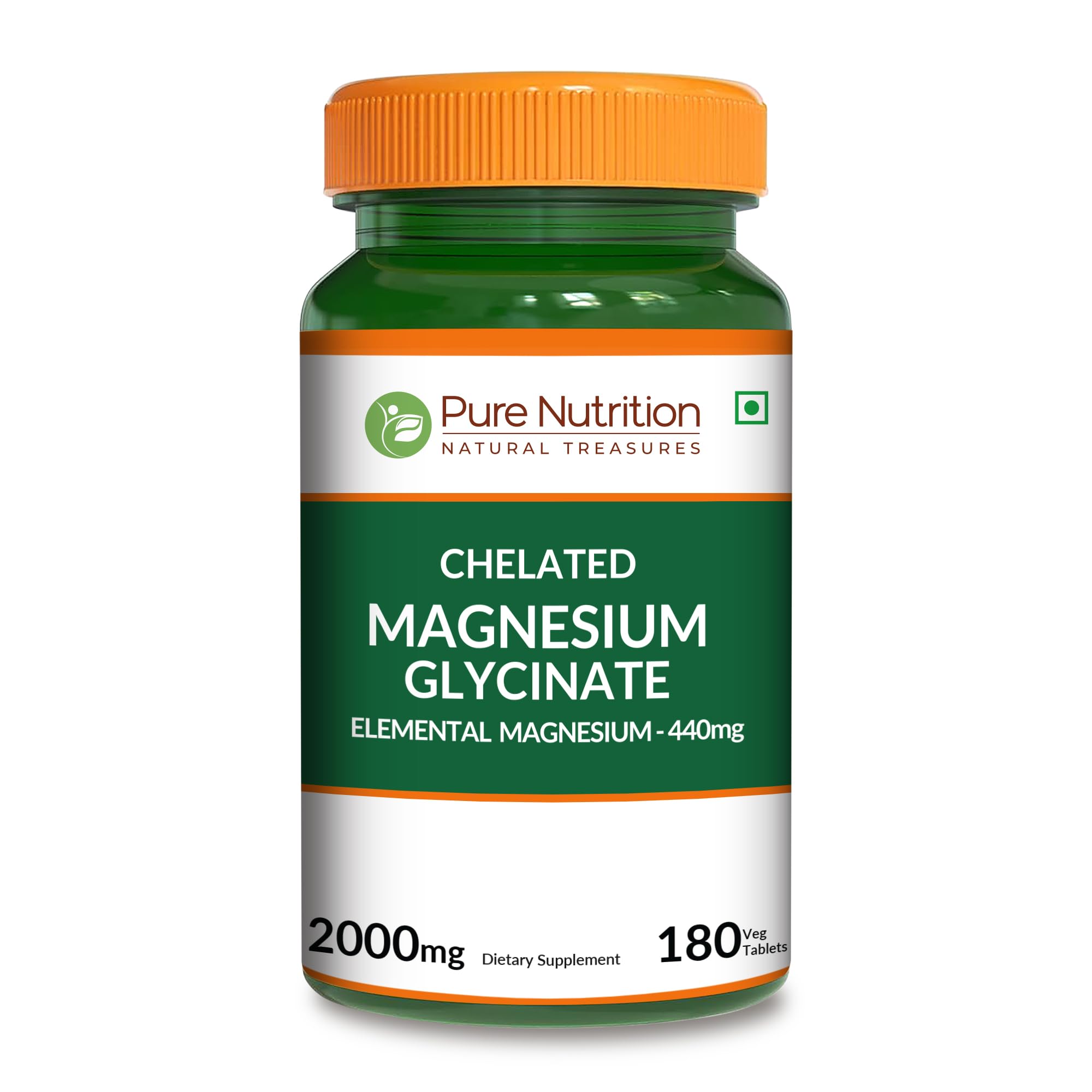 Pure Nutrition MagG - Chelated Magnesium Glycinate | 180 Tabs | 440 mg Elemental Magnesium per Serving | High Absorption Formula for Daily Wellness