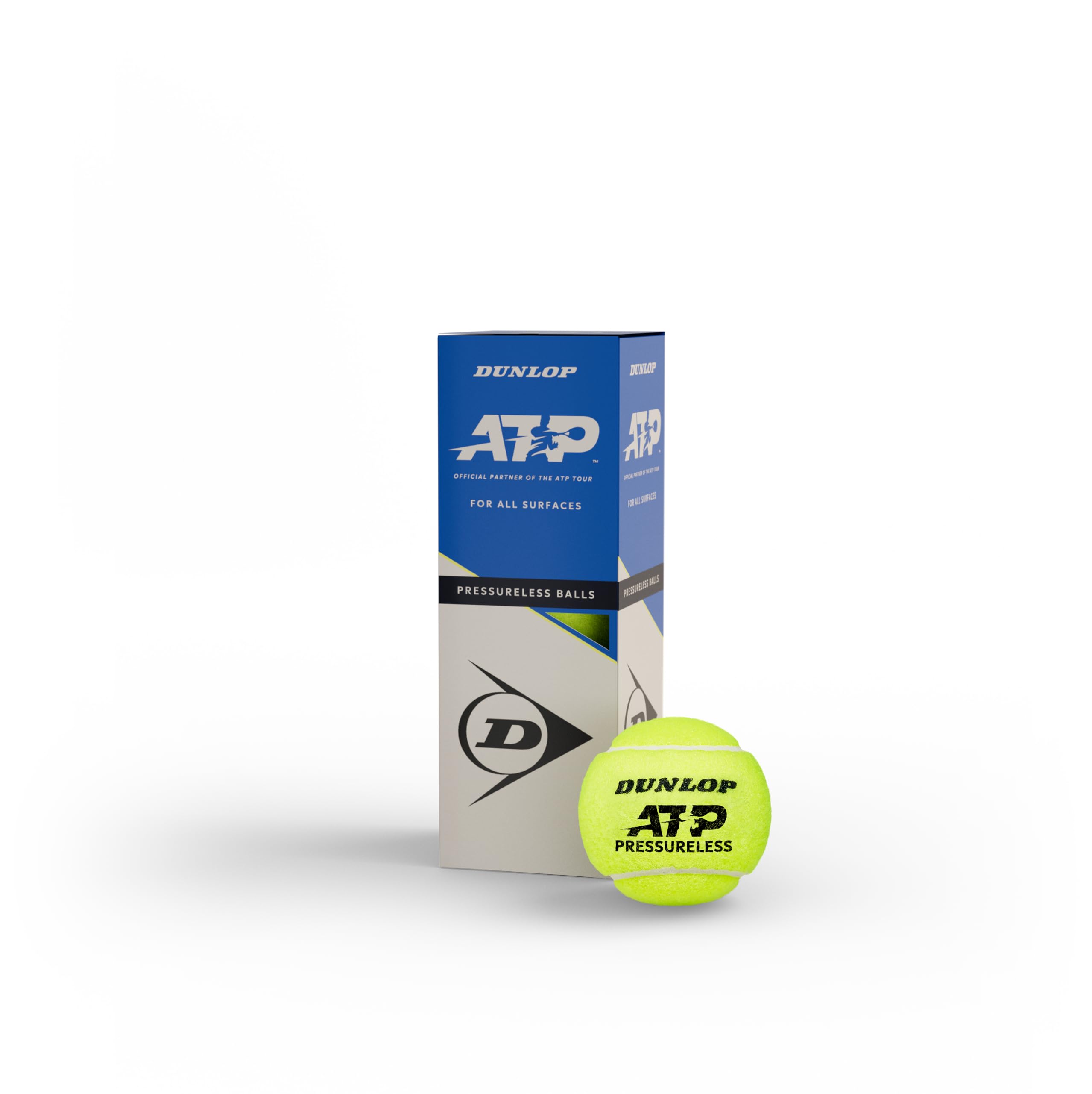 Dunlop Tennis Ball ATP Pressureless - for sand, hard court and turf (3 balls)