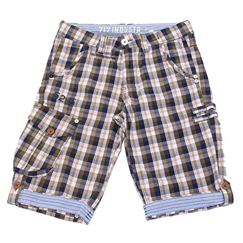 Bermuda Bimbo Sevenoneseven 3236W short en coton bleu vert garçon
