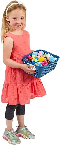 Miniatura 5 de Cestas de almacenamiento Really Good Stuff, de plástico mediano para libros, 11" por 7" por 4" - Paquete de 6, Azul marino Solución