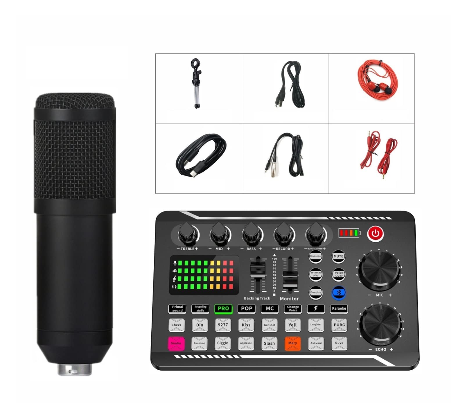 DJ-Equipment für die Party F998 Audio USB External Sound Card Microfon Personal Entertainment Headset Live -Stream for PC -Telefon- und Computermodellnummer (Color : F998)