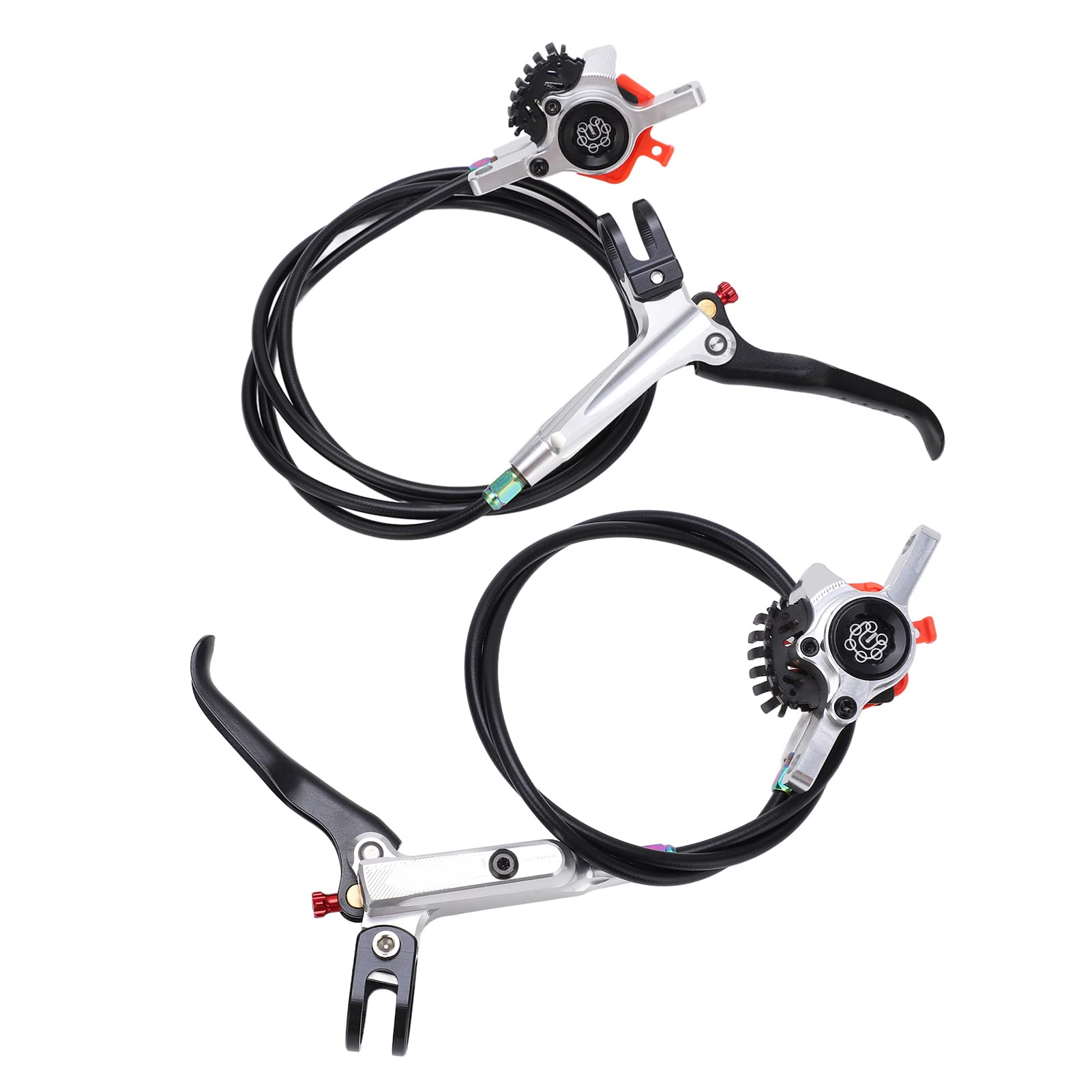 Meijun Bicycle Disk Brake Set non glisser Ligne arrière avant Tiler les étriers de frein hydraulique accessoire (Argent)