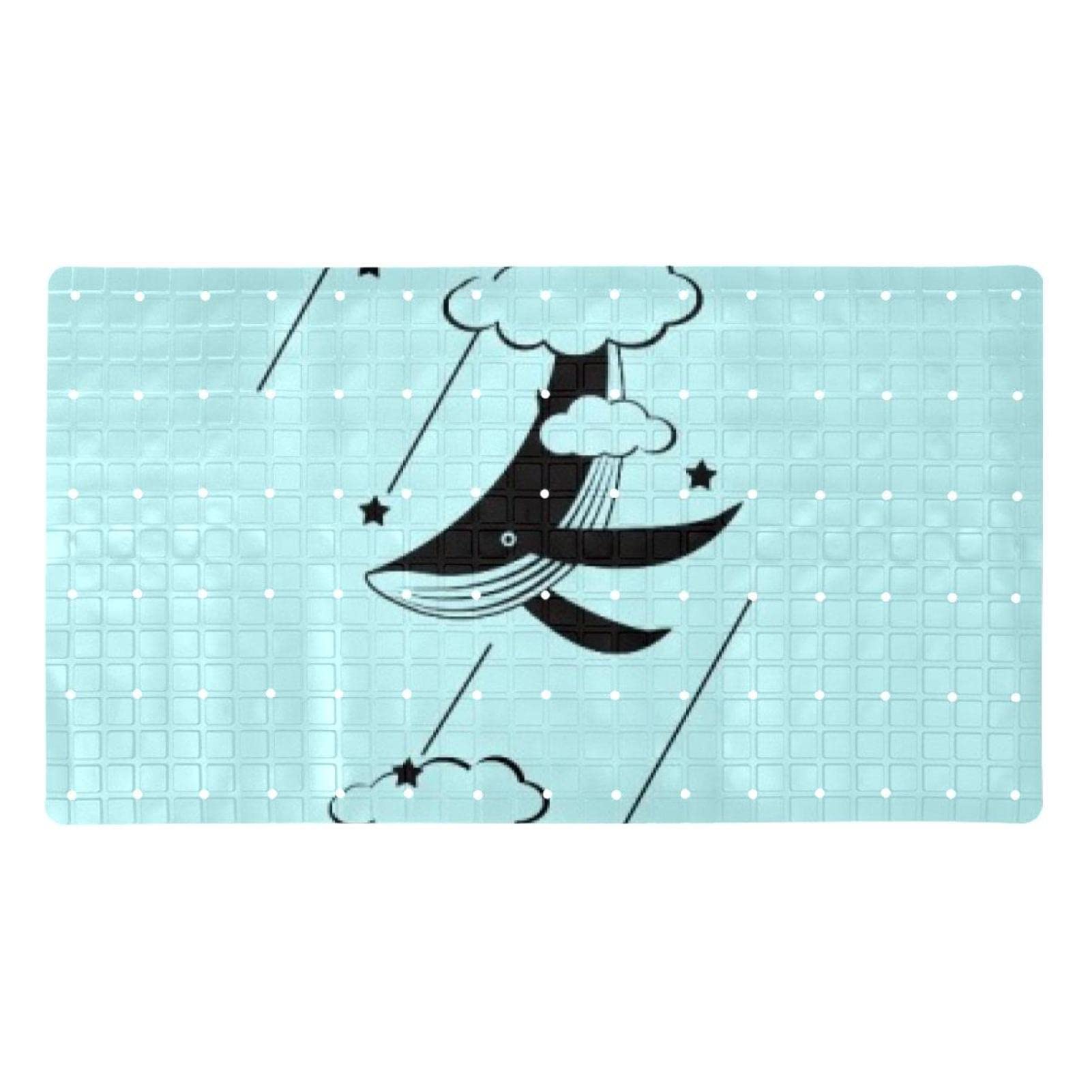 Tapis de bain pour s'asseoir antidérapant avec ventouses et trous de drainage