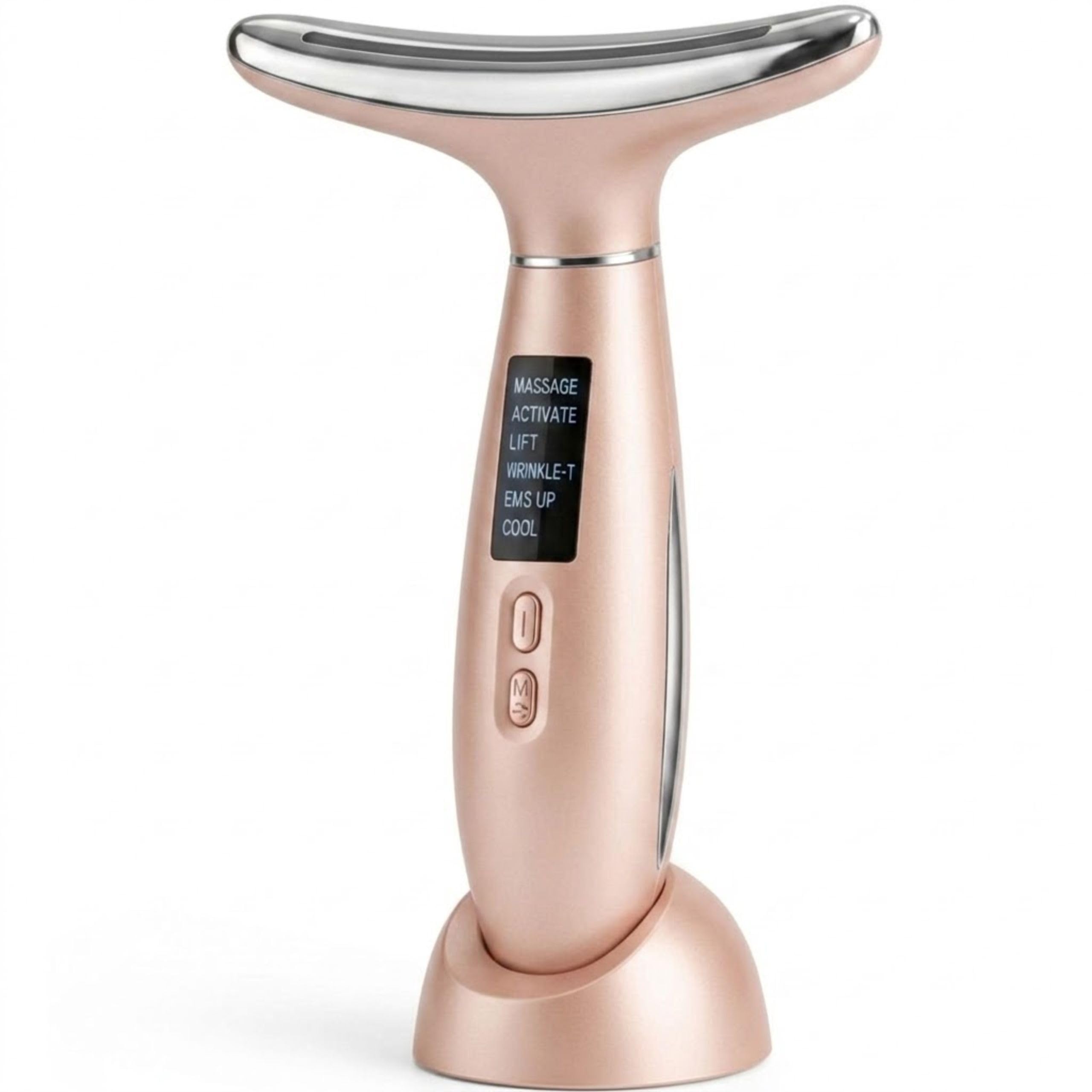 Masajeador Facial Antiarrugas - Escultor Facial y papada- Lifting Electrico - Face Glow - Masaje con Fototerapia Led - Cuidado para Mujer - Quita Arrugas para Cara y Cuello (Rosa)
