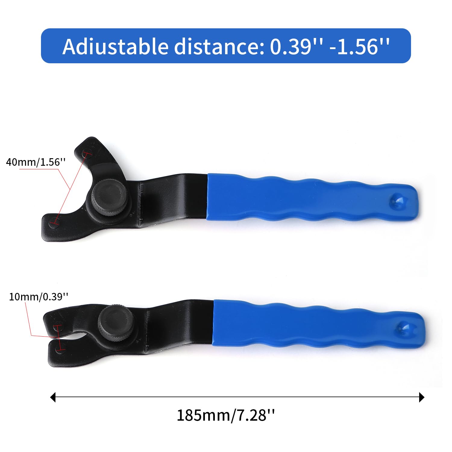 Llave de pasador ajustable para amoladora angular, llave inglesa de amoladora (azul)