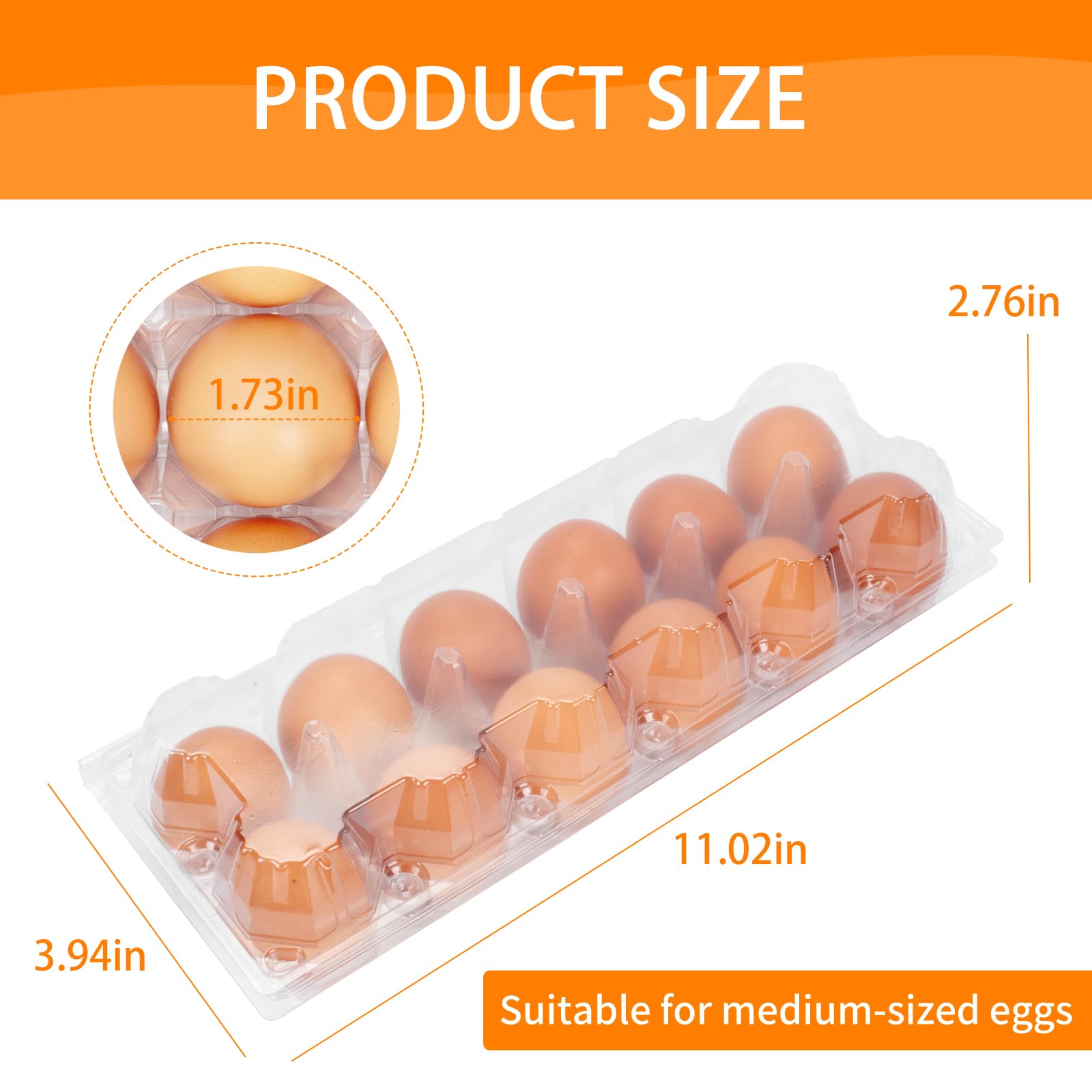 Paquete de 120 cajas de huevos baratas a granel, 12 contenedores de huevos para huevos de gallina, una docena de cajas de huevos vacías para granja de pollos en el hogar, exhibición de