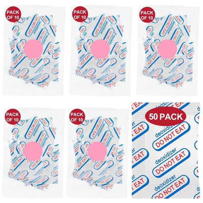 LinsKind 110 Packs 700CC Food Grade Oxygen Absorbers （5 Packs in Individual Vacuum Bag, 22x Packs of 5, Oxygen Absorbers For Long Term Food Storage, with Oxygen Indicator, for Mylar Bags, Mason Jars