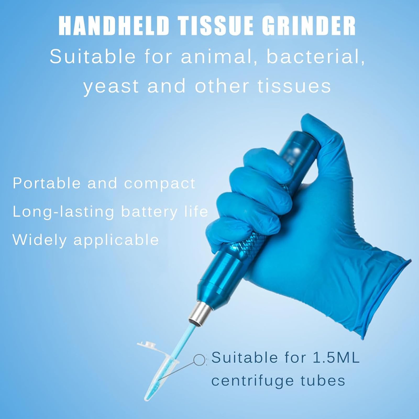 Molinillo manual de laboratorio para muestras de tejido, velocidad sin carga 8000/1800 rpm, baja pérdida, evita infecciones cruzadas