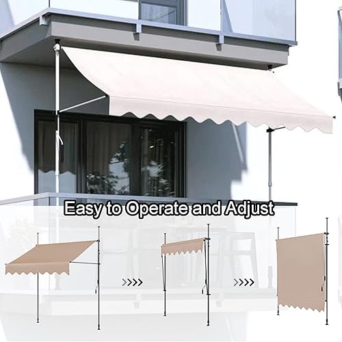 Miniatura 6 de Toldo retráctil para patio al aire libre, toldo retráctil manual, toldo para patio al aire libre, toldos de cubierta con manivela manual, altura