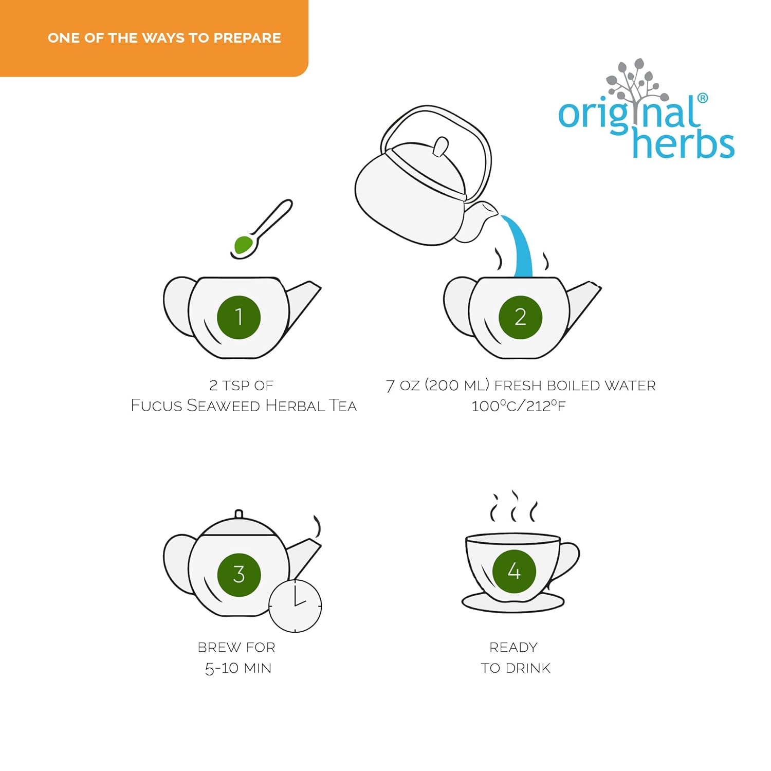 FUCUS SEAWEED HERBAL TEA | Wild Crafted Original Herbs Tea – 50g, Natural & Authentic Loose Leaf Tea, Easy to Brew - Image 4